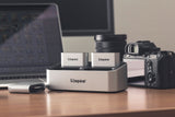 Kingston Technology Lector de tarjetas SDHC/SDXC UHS-II de doble ranura para flujo de trabajo USB 3.2 Gen 1 lector de tarjetas SD, SDHC, SDXC 2 Negro, Plata USB 3.2 Gen 1 (3.1 Gen 1) Type-C