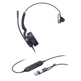 UH44-MONO-USB-C/A - Headset USB Mono / Cancelación de Ruido AI / Altavoz 35 mm / USB-C/A / Indicador de Ocupado / 20 Hz - 20 kHz