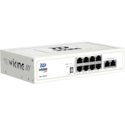 WKPS210 - Switch PoE No Administrable / 8 Puertos 10/100 Mbps PoE af/at / 2 Puertos Uplink 10/100 Mbps / Presupuesto PoE 76 W / Alcance PoE 250 m (820.2 ft)