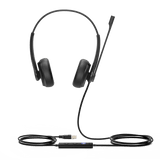 UH34-DUAL-TEAMS - Auriculares USB Profesionales / Binaurales / Cancelación de Ruido Pasivo / USB-A Plug-and-Play / Indicador LED de Ocupado / Certificación Microsoft Teams