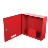 EM1212DOC - Caja Metálica Roja Serie | Documentos De Registro Del Sistema | Con Cerradura De Botón | 12x12x4