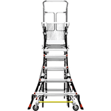 CAGE-ADJ-59 - Escalera con Jaula de Seguridad de 5-9 ft (1.5-2.74 m)/ Tipo IAA / Capacidad 375 lbs (170 kg) / Control de Descenso.
