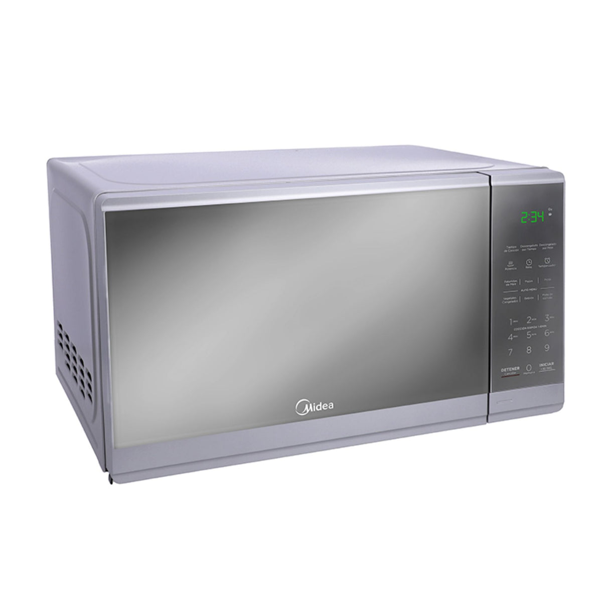 MIDEA Horno Microondas MMDXG11S2MG 1.1 P3, Grill, Silver Espejo