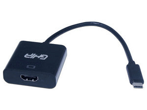 Adaptador GHIA USB-C a HDMI 0.1m Negro, Transferencia 10Gbps, Resolución 4K