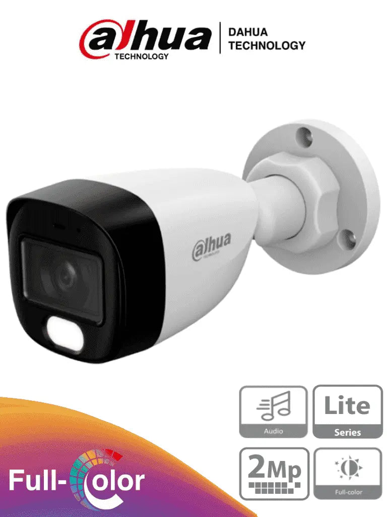 HAC-HFW1209CN-A-LED-S3 - Camara dahua HAC-HFW1209CN-A-LED-S3 bullet full color 1080 p lente 2.8mm IR 30 m metalica exterior e interior 107.08 gds de apertura con microfono