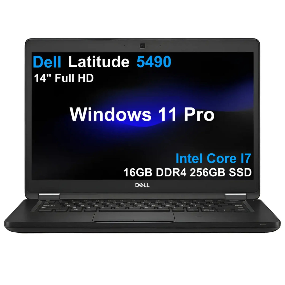 Refurbished - Dell Latitude 5490 Notebook, 14-in FHD (1920 x 1080), 1x Intel Core i7 Quad (i7-8650U) 1.90 GHz, 16 GB RAM, 256 GB SSD, No Optical, Webcam, Backlit Keyboard, Windows 11 Professional *Grade A*