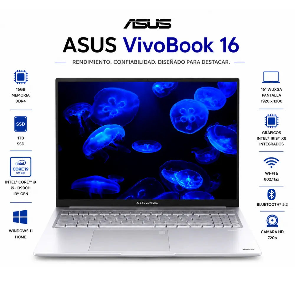F1605VA-WS96 - Asus VivoBook F1605VA-WS96 Core™ i9-13900H 1TB SSD 16GB 16" (1920x1200) WIN11 COOL SILVER