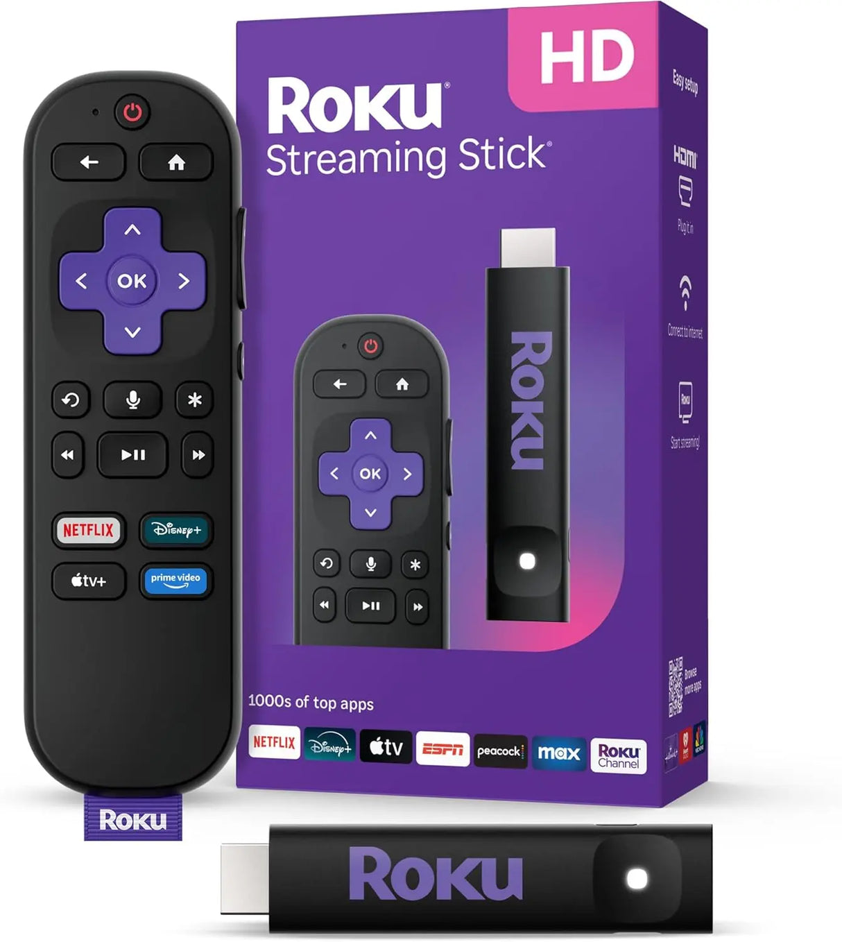 Roku 3840R adaptador Smart TV HDMI Full HD Negro