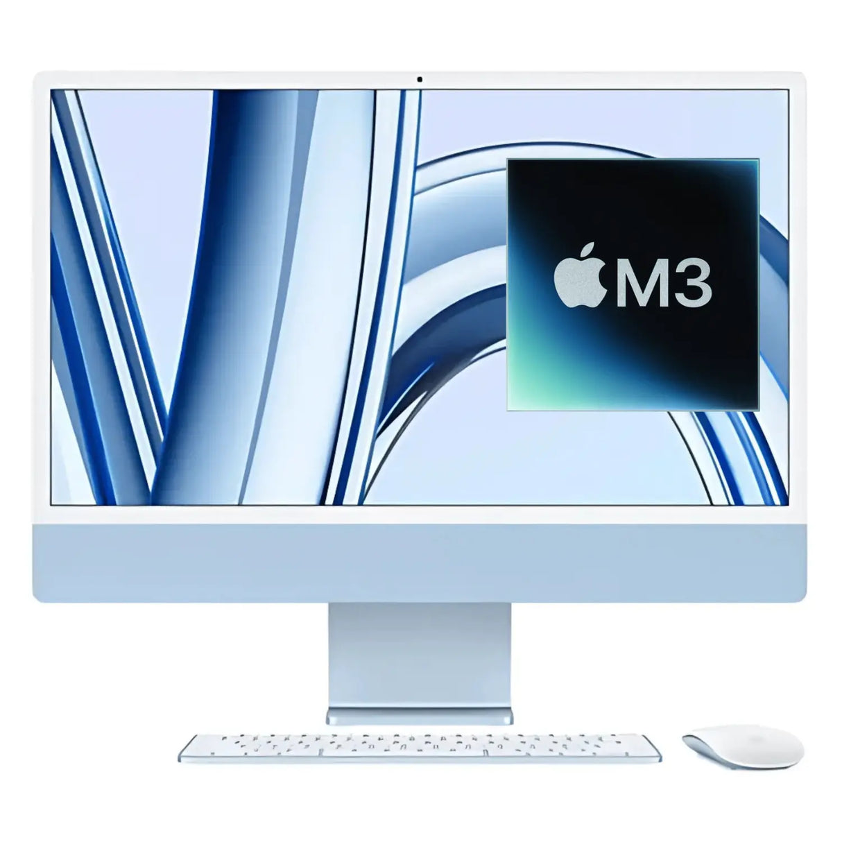 Apple iMac ALL-IN-ONE M3 8-core CPU 10-core GPU 512GB SSD 8GB 24" (4480x2520) 4.5K RETINA MacOS SILVER Keyboard Mouse SPANISH (Chile Region / Chile round plug)