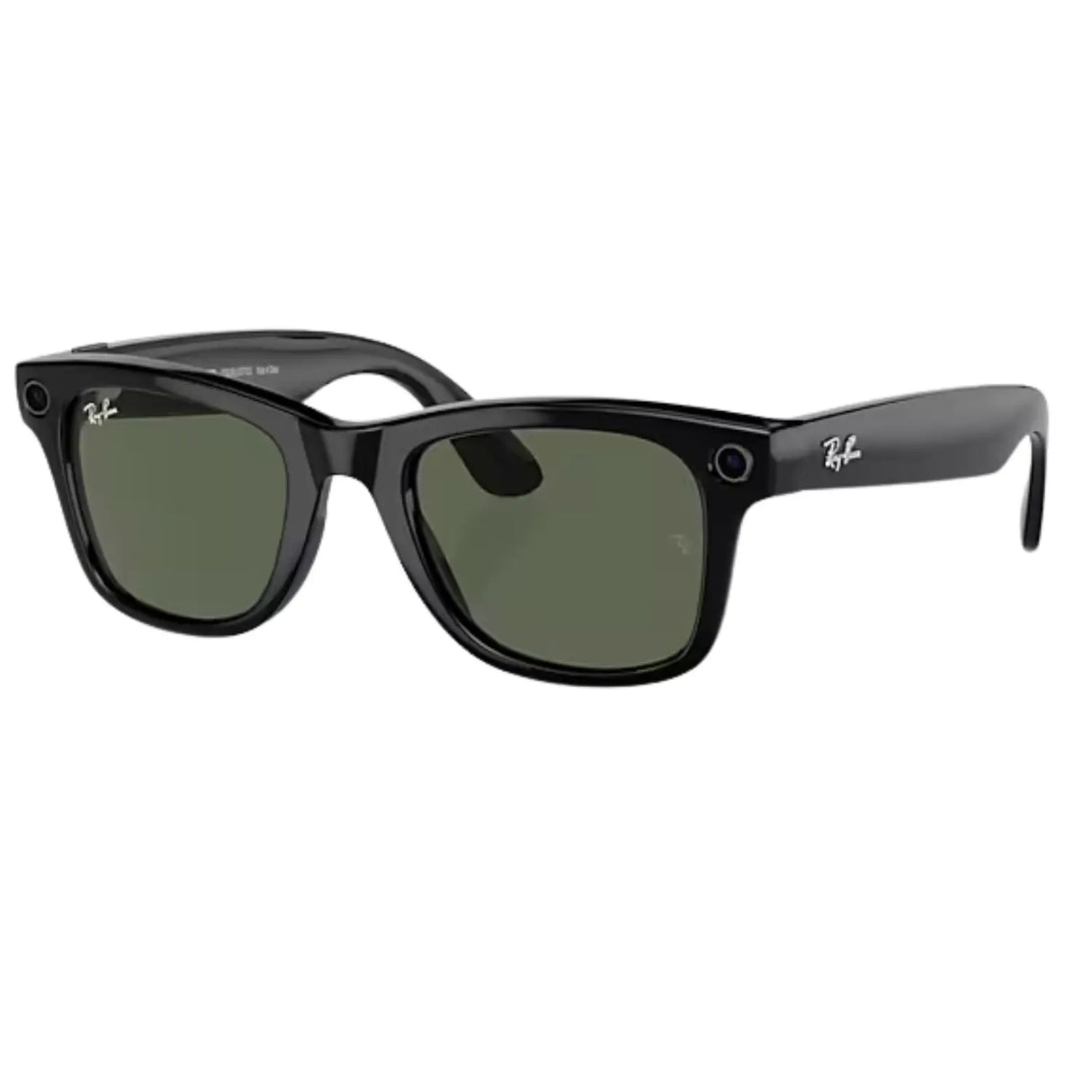 Ray-Ban Meta Wayfarer Smart Glasses with Meta Ai, Audio, Photo, Video Compatibility - Green Lenses - Shiny Black 0RW4006