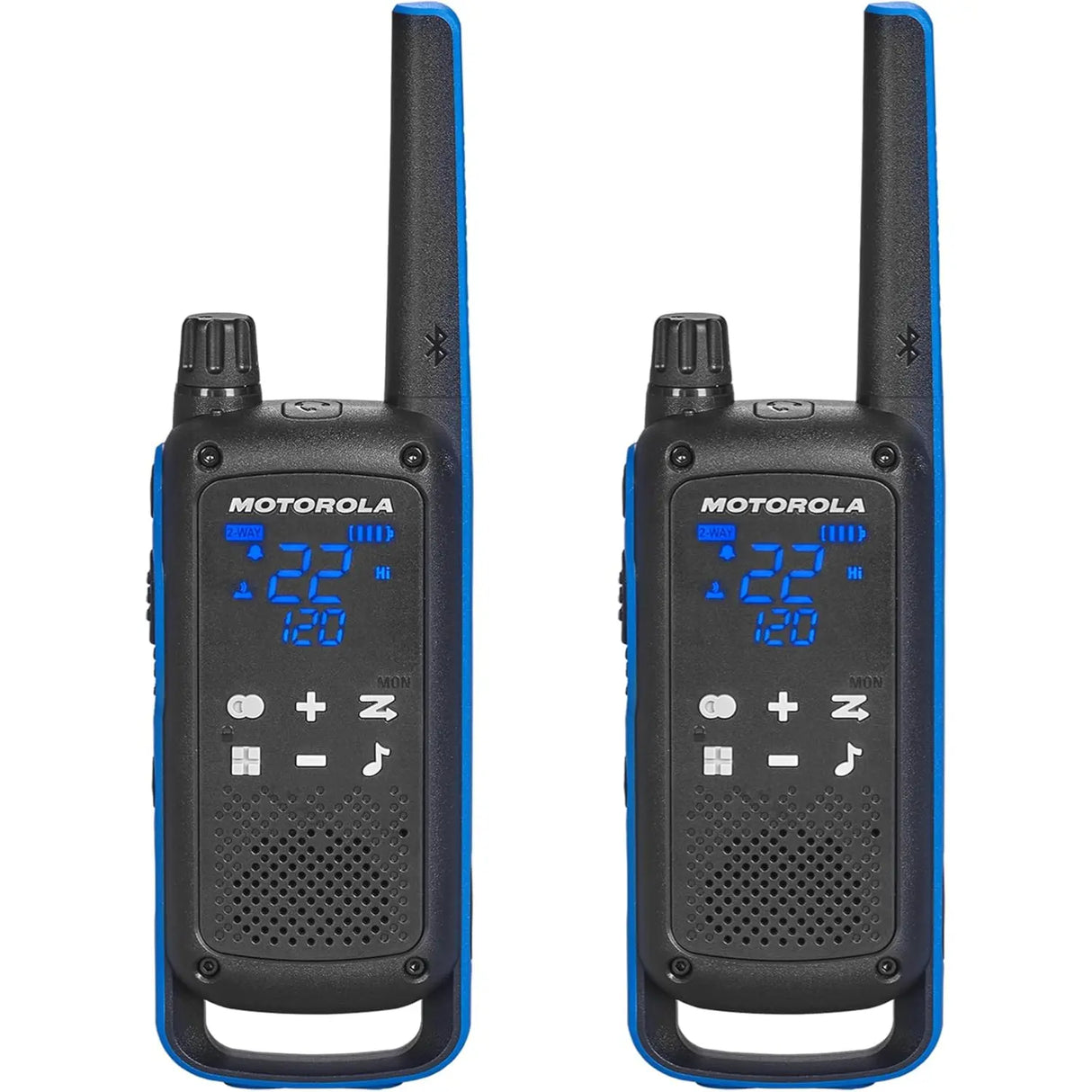 Motorola Solutions T802 Talkabout Black W/Blue, 2 Pack