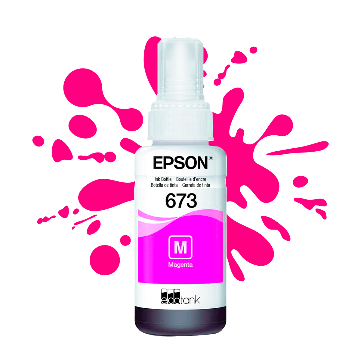 Tanque de Tinta Epson (EcoTank) 673, Magenta, Compatible: L805, L810, L850, L1800, 70ml - T673320-AL