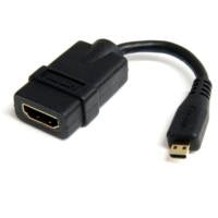 StarTech.com Adaptador Micro HDMI a HDMI - Vídeo 4K 30Hz -Cable Adaptador Dongle Micro HDMI Tipo D de Alta Velocidad a HDMI 1.4 - para Monitores o TV HDMI Ultra HDs - Macho a Hembra Cable 0,127 m HDMI tipo A (Estándar) HDMI tipo D (Micro) Hembra