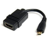 StarTech.com Adaptador Micro HDMI a HDMI - Vídeo 4K 30Hz -Cable Adaptador Dongle Micro HDMI Tipo D de Alta Velocidad a HDMI 1.4 - para Monitores o TV HDMI Ultra HDs - Macho a Hembra Cable 0,127 m HDMI tipo A (Estándar) HDMI tipo D (Micro) Hembra