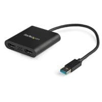 StarTech.com Adaptador de Video Externo USB 3.0, 2 Puertos HDMI 4K a 30Hz, Compatible con Windows