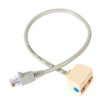 Splitter RJ45 de 2x Hembra a 1x Macho, 330 mm, Blindaje Completo, 1 Gbps.
