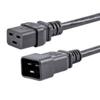 StarTech.com Cable de 1,8m de Extensión de Alimentación, Cable de Extensión IEC 320 C19 a IEC 320 C20 Negro, 15A 250V, 14AWG, Cable Alargador de Corriente de Servicio Pesado, UL Cable Negro Macho Hembra 1,8 m