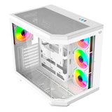 BR-938686 - GABINETE BALAM RUSH GAMER MEDIA TORRE TANK 9600 ATX M-ATX ITX CRISTAL ARGB  BLANCO BR-938686