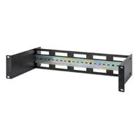 INTELLINET 716345 - Kit de carril DIN ajustable para rack de 19" /  2U /Profundidad de carril ajustable de 48 a 174 mm / Construído en aluminio / Color negro RAL 9005