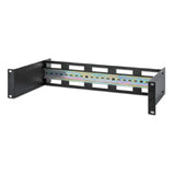 Intellinet Kit rail DIN réglable 19", 2U, pour équipements sur rail DIN chapeau, profondeur réglable 48–174 mm, aluminium, noir RAL 9005, garantie trois ans Rack Carril de rack Negro Aluminio 9 kg