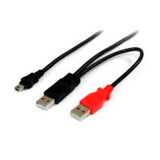 StarTech.com Cable de 91cm USB en Y para Discos Duros Externos - 2x USB A Macho a 1x USB Mini B Macho Cable USB 2.0 Mini-USB B 2 x USB A Macho/Macho