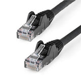 StarTech.com Cable Ethernet CAT6 de 50cm - LSZH - Cable de Red de 10 Gigabits de 650MHz y PoE de 100W UTP sin Enganches (Snagless) con Alivio de Tensión - Negro - CAT 6 - ETL Cable Negro 0,5 m Cat6 U/UTP (UTP)