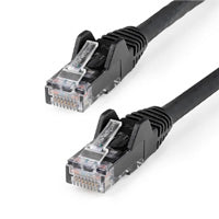 StarTech.com Cable Ethernet CAT6 de 50cm - LSZH - Cable de Red de 10 Gigabits de 650MHz y PoE de 100W UTP sin Enganches (Snagless) con Alivio de Tensión - Negro - CAT 6 - ETL Cable Negro 0,5 m Cat6 U/UTP (UTP)