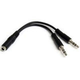 StarTech.com Adaptador Divisor de Auriculares 2x Mini-Jack 3,5mm 3 pines a Mini-Jack 4 pines Cable 0,13 m 3,5mm Macho 2 x 3.5mm