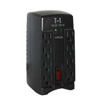 VICA Regulador Electrónico de Voltaje T1 750VA 400W, 8 Salidas NEMA 5-15R