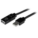 StarTech.com Cable 10m Extensión Alargador USB 2.0 Activo Amplificado - Macho a Hembra USB A - Negro Cable USB 2.0 USB A USB A Macho/Hembra