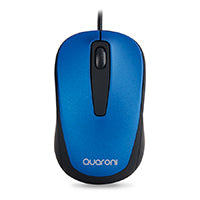 Quaroni MAQ02A ratón Oficina Ambidiestro Óptico 1200 DPI, Negro, Azul | Ratones