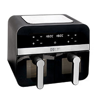 Freidora de Aire Mirati MFA13, 1700W, 9L, 2 Canastas, Ventana Supervisión, Negro