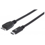Manhattan Cable para Dispositivos USB-C de SúperVelocidad+ Cable USB 3.2 Gen 2 (3.1 Gen 2) USB C Micro-USB B Macho