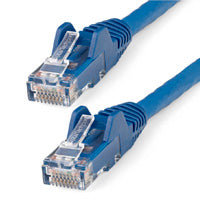 StarTech.com Cable Ethernet CAT6 de 50cm - LSZH - Cable de Red de 10 Gigabits de 650MHz y PoE de 100W UTP sin Enganches (Snagless) con Alivio de Tensión - Azul - CAT 6 - ETL Cable Azul 0,5 m Cat6 U/UTP (UTP)