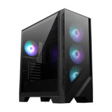 MSI MAG FORGE 321R AIRFLOW carcasas ordenador Malla, Plástico Midi Tower PC Negro, Transparente