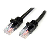 StarTech.com Cable de 3m Negro de Red Fast Ethernet Cat5e RJ45 sin Enganche - Cable Patch Snagless Cable Negro 3 m Cat5e U/UTP (UTP)