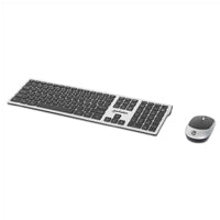 Teclado y Mouse Inalámbrico 2.4G Manhattan 180788, Combo. Color Negro, 10m Alcance, 1600 DPI