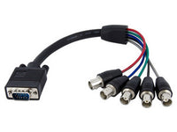 StarTech.com Cable de 30 cm Coaxial para Monitor HD15 VGA a 5 BNC RGBHV - Macho a Hembra Cable Derecho Derecho Níquel 0,3 m