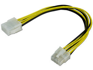 Cable de Extensión de Alimentación de 8 Pines, 20 cm, Alta Conductividad, Revestimiento Resistente, Conector Dorado