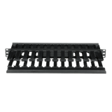 WMPSE - Organizador de Cables Horizontal / Doble Frontal y Posterior / Rack 19in / 1UR / ABS Monolítico / Categoría 5e/6