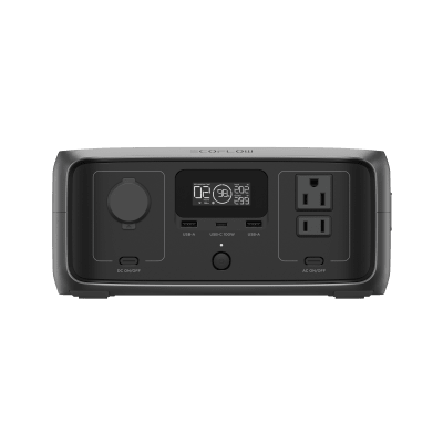 EFR3 - EcoFlow River 3 | Estación de Energía Portátil 245Wh Litio LFP / 2 AC 300 W (Max. 550W) / 1 USB-C 100W / 2 USB -A 12W / Cargador de Coche 8A a 12 o 24V / Conectividad WiFi y Bluetooth (App) / Carga Solar 110W Max.