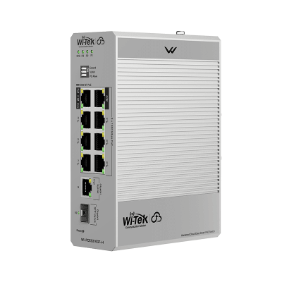 WI-PCES310GF-H - Switch Industrial PoE / 8 Puertos Gigabit PoE / 270W Budget / Uplink SFP / DIN-Rail / -30°C a 65°C / Fanless