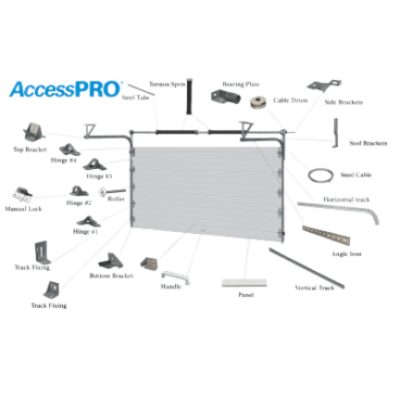 APDOOR-88 - Accesspro Puerta de Garage Seccional / 8 x 8 pies (2.44 x 2.44 m) / Panel Calibre 26 APDOOR-88