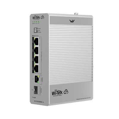 WI-PCES306GF-H - Switch Industrial PoE / 4 Puertos Gigabit PoE++ (802.3bt) 90W / 1 Puerto Gigabit + 1 SFP / Fanless / DIN-Rail / -30°C a 65°C / Presupuesto PoE 55W-300W