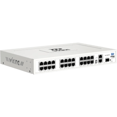WK-PS227GF - Switch PoE No Administrable / 24 Puertos 10/100 Mbps PoE / 2 Puertos Uplink Gigabit / 1 Ranura SFP 1000 Mbps / Presupuesto PoE 270 W / Hi-PoE 60 W