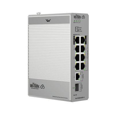WI-PCES310GF-H - Switch Industrial PoE / 8 Puertos Gigabit PoE / 270W Budget / Uplink SFP / DIN-Rail / -30°C a 65°C / Fanless
