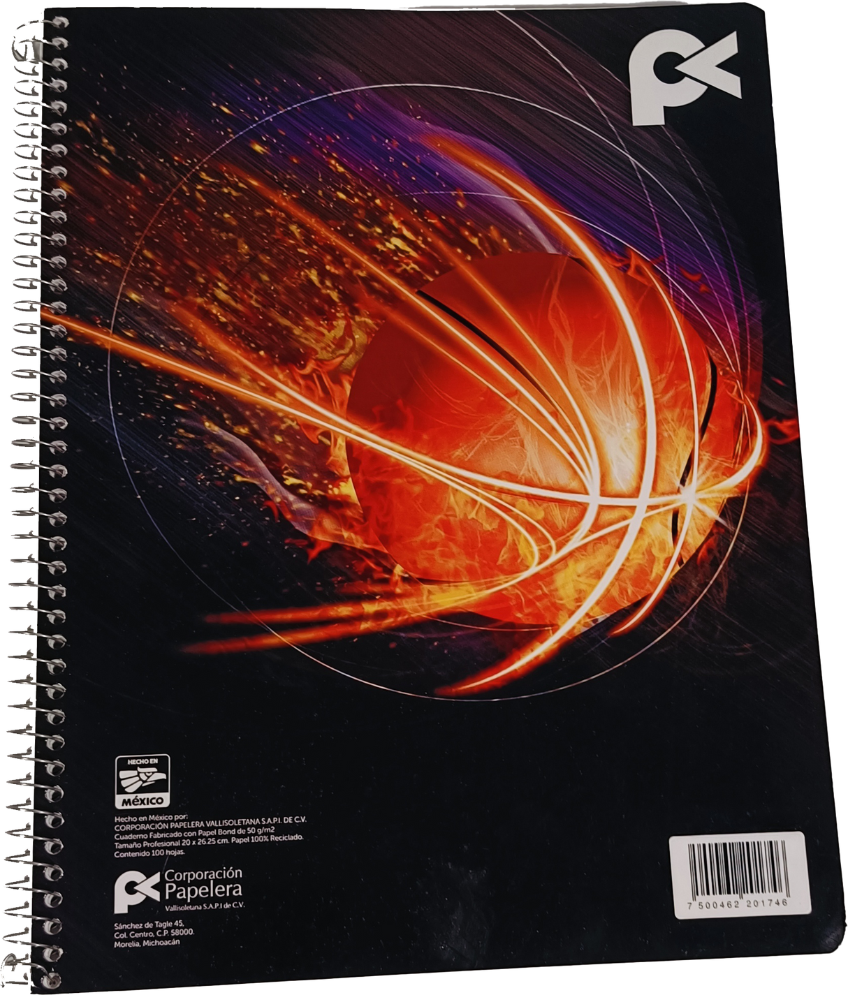 Cuaderno escolar tamaño profesional 100 hojas con espiral cuadro grande - Cua-CP-C7