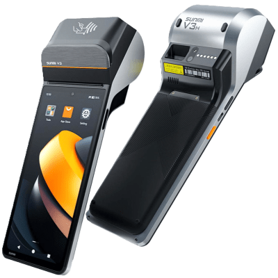 V3SCAN - Terminal Móvil Inteligente / Pantalla HD+ 6.75" / Procesador Hexa-Core / Impresora Térmica 58 mm / Escáner Láser 2D / NFC SoftPOS / 3GB RAM + 32GB / Android 13 / 4G LTE / Wi-Fi Dual Band