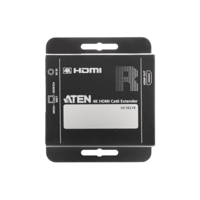 VE1821 - Kit Extensor HDMI | 4K sobre Cat 6 | 4096x2160 @ 30 Hz | Hasta 40 metros Cat 6 | Tecnología PoC | EDID Switch y Copia | Control IR Remoto | Audio Lossless 7.1CH | Metal | Plug and Play