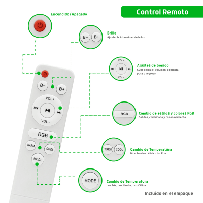JLAR-3003 - Luminario LED JLAR-3003 / 30W / 2400 Lúmenes / Bluetooth Control App / Voltaje 85-265V / Temperatura 6500K Fría / Garantía 3 Años